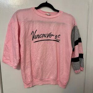 Vintage 80's 90's Pink Vancouver BC Tourist Sweater Pink Grey XL Women's